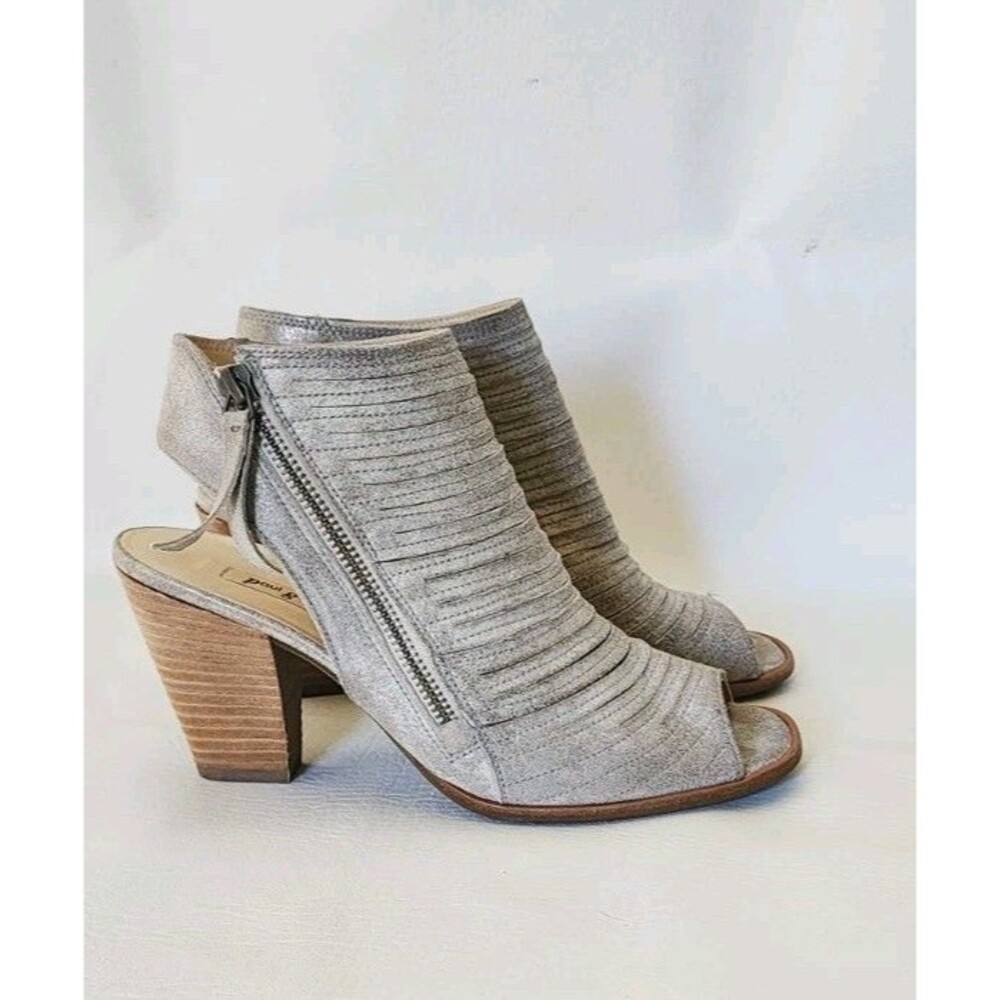 Paul Green Cayanne Peep Toe Sandal - Smoke Metallic Leather - 7.5 US
